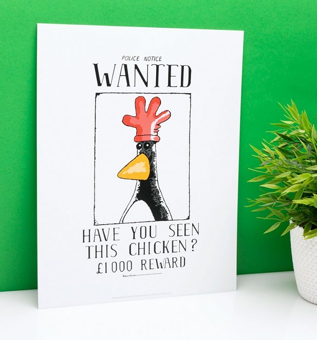 Wallace & Gromit Feathers McGraw Wanted Poster 11" x 14" Art Print