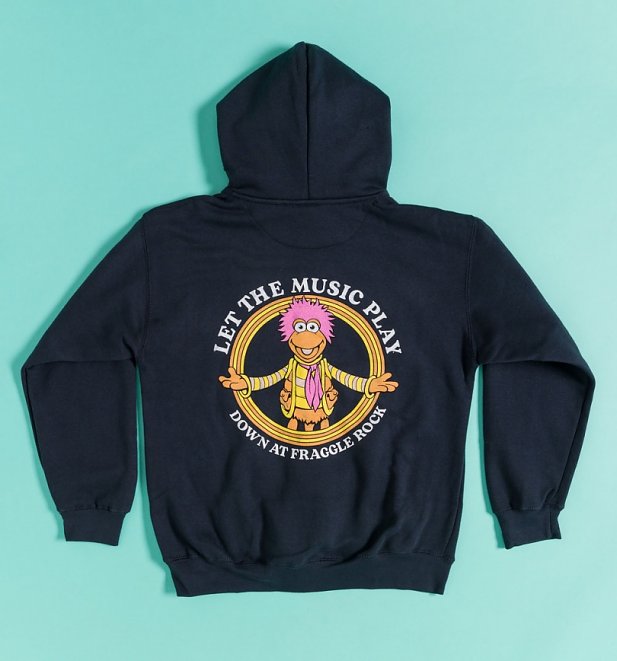 Fraggle Rock Let The Music Play Navy Zip Up Hoodie