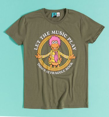 Fraggle Rock Let The Music Play Olive Green T-Shirt