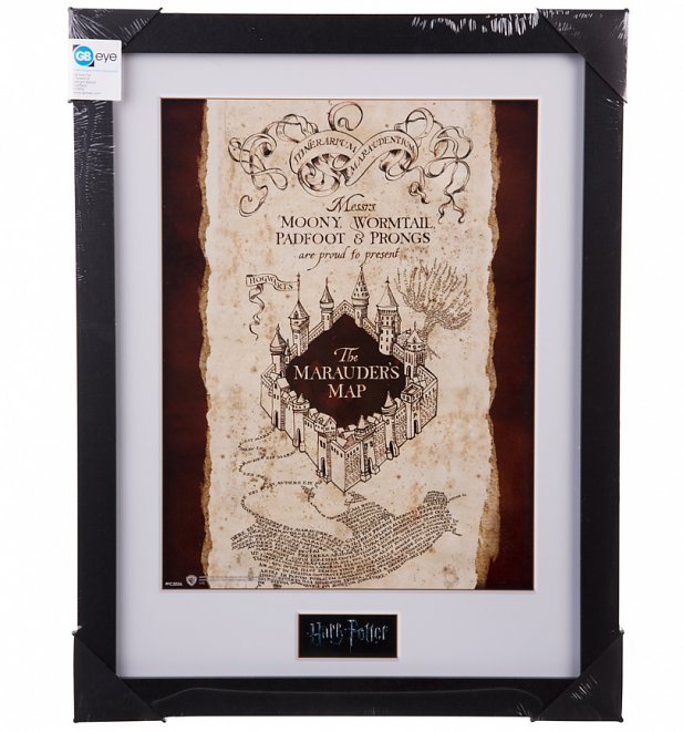 Framed Harry Potter Marauder's Map 30 x 40cm Collectors Print Framed Harry Potter Marauder's Map 30 x 40cm Collectors Print