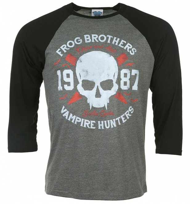 rog Brothers Vampire Hunters Lost Boys Inspired Grey And Black Raglan Baseball T-Shirt