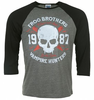 Frog Brothers Vampire Hunters Lost Boys Inspired Grey And Black Raglan Baseball T-Shirt Frog Brothers Vampire Hunters Lost Boys Inspired Grey And Black Raglan Baseball T-Shirt