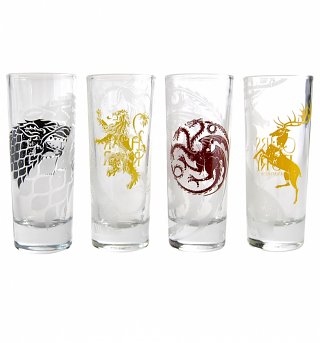 Game Of Thrones Houses Logos Set of 4 Mini Glasses Game Of Thrones Houses Logos Set of 4 Mini Glasses