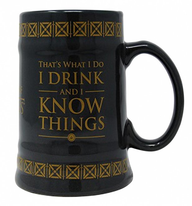 Game Of Thrones I Drink & I Know Things Ceramic Stein Game Of Thrones I Drink & I Know Things Ceramic Stein