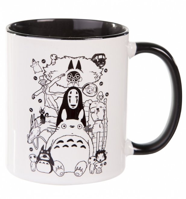 Ghibli Gang Black Handle Mug Ghibli Gang Black Handle Mug