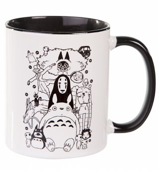 Ghibli Gang Black Handle Mug Ghibli Gang Black Handle Mug