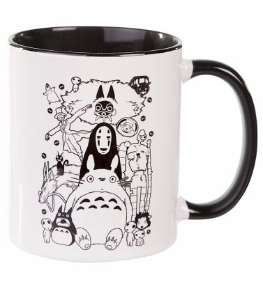 Ghibli Gang Black Handle Mug Ghibli Gang Black Handle Mug