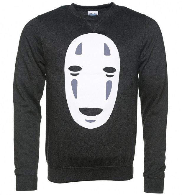 Ghibli No Face Inspired Black Heather Sweater Ghibli No Face Inspired Black Heather Sweater