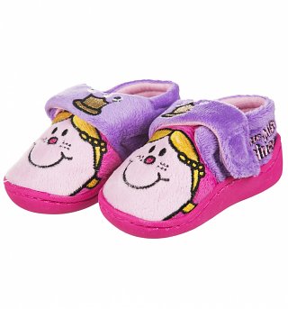 Girls Little Miss Princess Crown Slippers Girls Little Miss Princess Crown Slippers