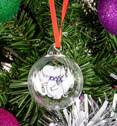 Glass Moomintroll Moomin Bauble 7cm Glass Moomintroll Moomin Bauble 7cm