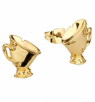 Gold Plated Beauty & The Beast Chip Stud Earrings from Disney Couture Gold Plated Beauty & The Beast Chip Stud Earrings from Disney Couture