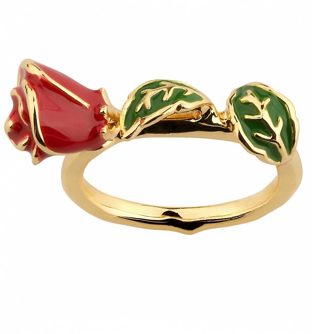 Gold Plated Beauty & The Beast Enchanted Rose Ring from Disney Couture