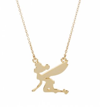Gold Plated Silhouette Flying Tinker Bell Necklace from Disney Couture Gold Plated Silhouette Flying Tinker Bell Necklace from Disney Couture