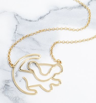 Gold Plated Simba Outline Lion King Necklace Gold Plated Simba Outline Lion King Necklace