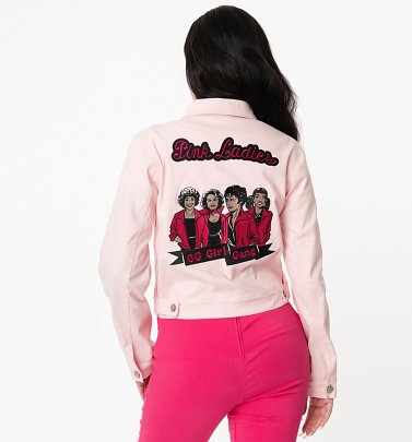 Grease Pink Ladies Pink Denim Jacket from Unique Vintage