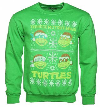 Green Retro Teenage Mutant Ninja Turtles Christmas Sweater Green Retro Teenage Mutant Ninja Turtles Christmas Sweater