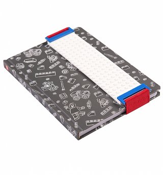 Grey LEGO Notebook With Building Band Grey LEGO Notebook With Building Band