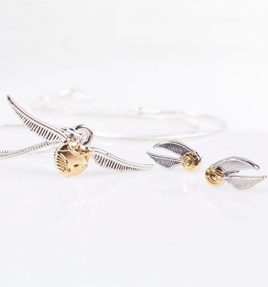 Harry Potter Golden Snitch Necklace and Stud Earrings Gift Set Harry Potter Golden Snitch Necklace and Stud Earrings Gift Set