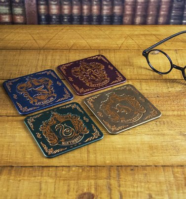Harry Potter Hogwarts Crest Metallic Coasters Harry Potter Hogwarts Crest Metallic Coasters