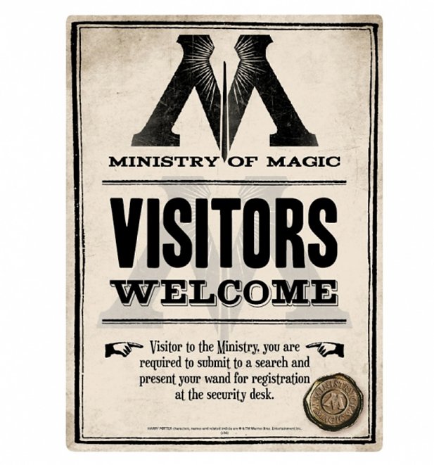 Harry Potter Ministry Of Magic Small Tin Sign Harry Potter Ministry Of Magic Small Tin Sign