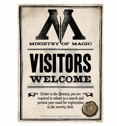 Harry Potter Ministry Of Magic Small Tin Sign Harry Potter Ministry Of Magic Small Tin Sign