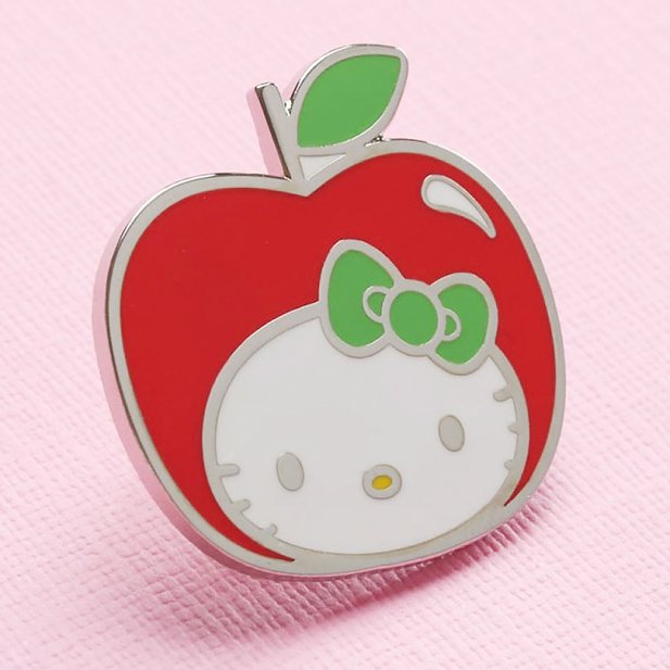 Hello Kitty Apple Head Enamel Pin from Punky Pins Hello Kitty Apple Head Enamel Pin from Punky Pins