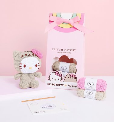 Hello Kitty x Pusheen Kitty Amigurumi Crochet Kit from Stitch and Story