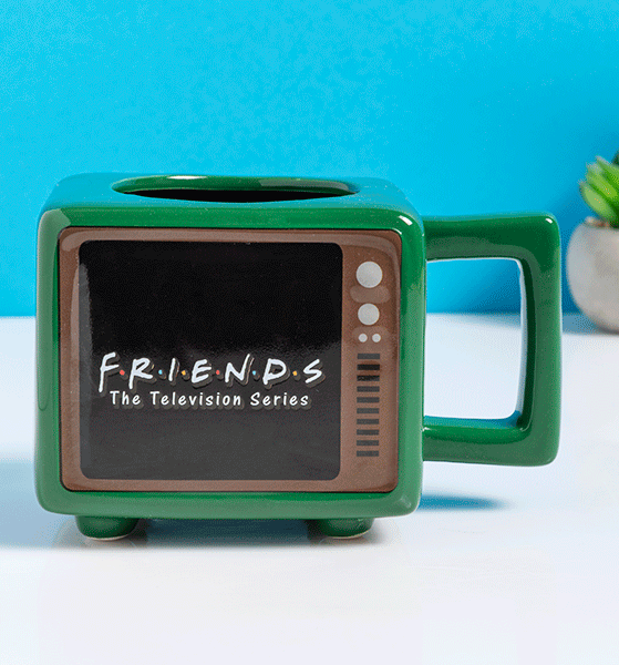 I'd Rather Be Watching Friends heat Change TV Shaped Mug