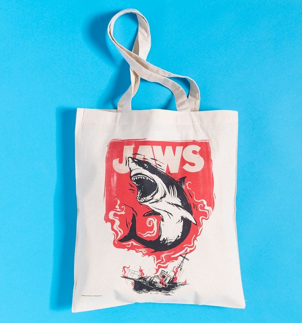 Jaws Canvas Tote Bag