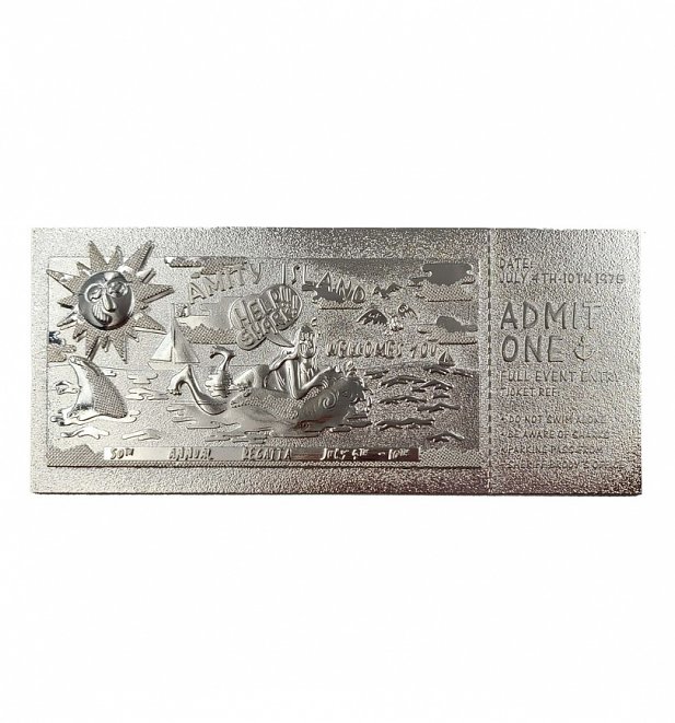 Jaws Silver Plated Amity Island Regatta Limited Edition Collectable Ticket Jaws Silver Plated Amity Island Regatta Limited Edition Collectable Ticket
