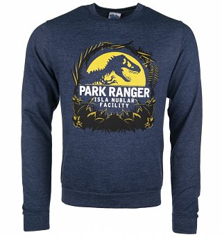 Jurassic Park Isla Nublar Facility Heather Navy Sweater Jurassic Park Isla Nublar Facility Heather Navy Sweater