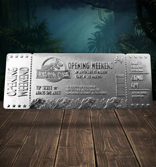 Jurassic Park Silver Plated Limited Edition Ticket Jurassic Park Silver Plated Limited Edition Ticket