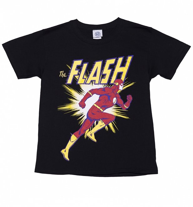 Kids Black DC Comics Flash Running T-Shirt Kids Black DC Comics Flash Running T-Shirt