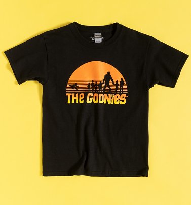 Kids Black Goonies Sunset Silhouette T-Shirt Kids Black Goonies Sunset Silhouette T-Shirt