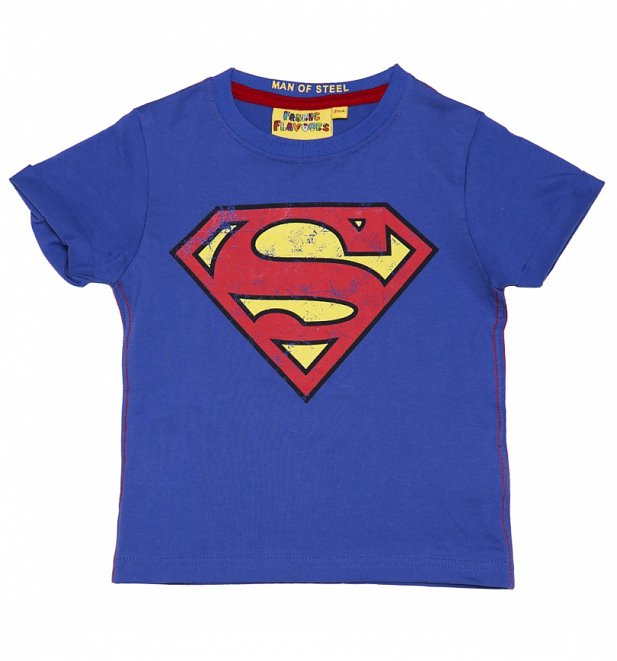 Kids Blue DC Comics Superman Logo T-Shirt from Fabric Flavours Kids Blue DC Comics Superman Logo T-Shirt from Fabric Flavours