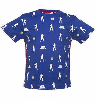Kids Blue Star Wars Stormtrooper Repeat Print T-Shirt from Fabric Flavours Kids Blue Star Wars Stormtrooper Repeat Print T-Shirt from Fabric Flavours