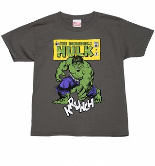 Kids Charcoal Marvel Comics Incredible Hulk T-Shirt Kids Charcoal Marvel Comics Incredible Hulk T-Shirt