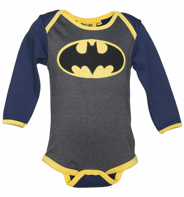Kids DC Comics Batman Logo Babygrow from Fabric Flavours Kids DC Comics Batman Logo Babygrow from Fabric Flavours