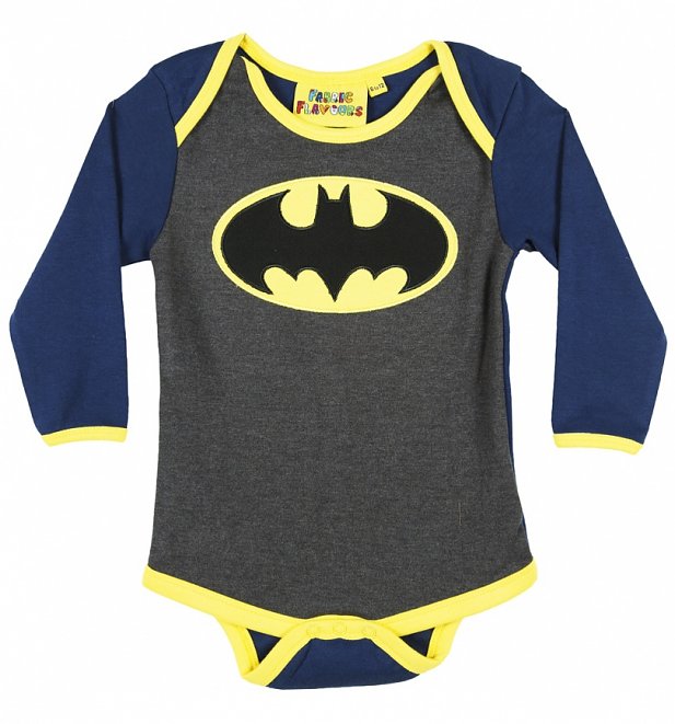 Kids DC Comics Batman Logo Babygrow from Fabric Flavours Kids DC Comics Batman Logo Babygrow from Fabric Flavours