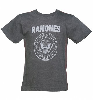 Kids Dark Grey Marl Classic Ramones Logo T-Shirt from Amplified Kids Kids Dark Grey Marl Classic Ramones Logo T-Shirt from Amplified Kids