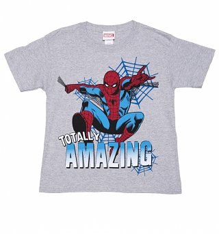 Kids Grey Marl Marvel Comics Amazing Spider-Man T-Shirt Kids Grey Marl Marvel Comics Amazing Spider-Man T-Shirt