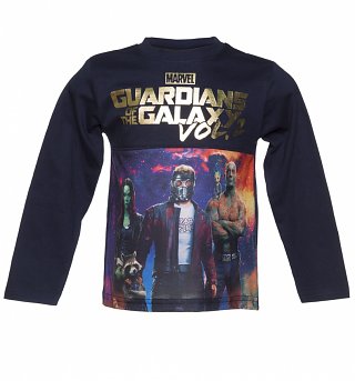 Kids Navy Marvel Comics Guardians Of The Galaxy Vol. 2 Long Sleeved T-Shirt from Fabric Flavours Kids Navy Marvel Comics Guardians Of The Galaxy Vol. 2 Long Sleeved T-Shirt from Fabric Flavours