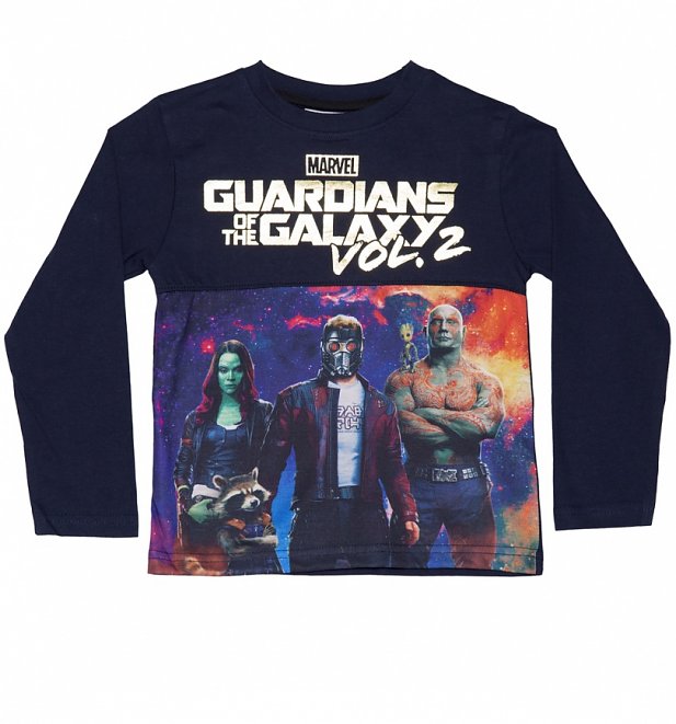 Kids Navy Marvel Comics Guardians Of The Galaxy Vol. 2 Long Sleeved T-Shirt from Fabric Flavours Kids Navy Marvel Comics Guardians Of The Galaxy Vol. 2 Long Sleeved T-Shirt from Fabric Flavours