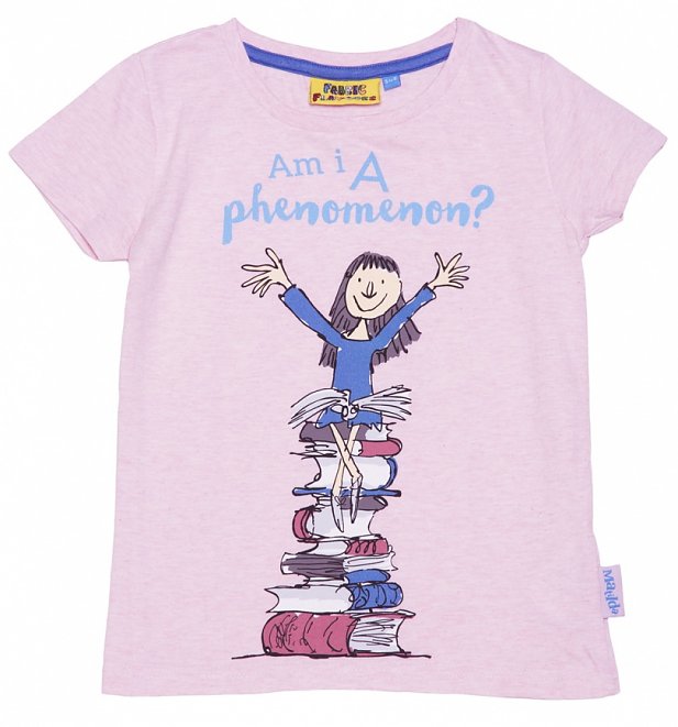 Kids Pink Roald Dahl Matilda Phenomenon T-Shirt from Fabric Flavours Kids Pink Roald Dahl Matilda Phenomenon T-Shirt from Fabric Flavours