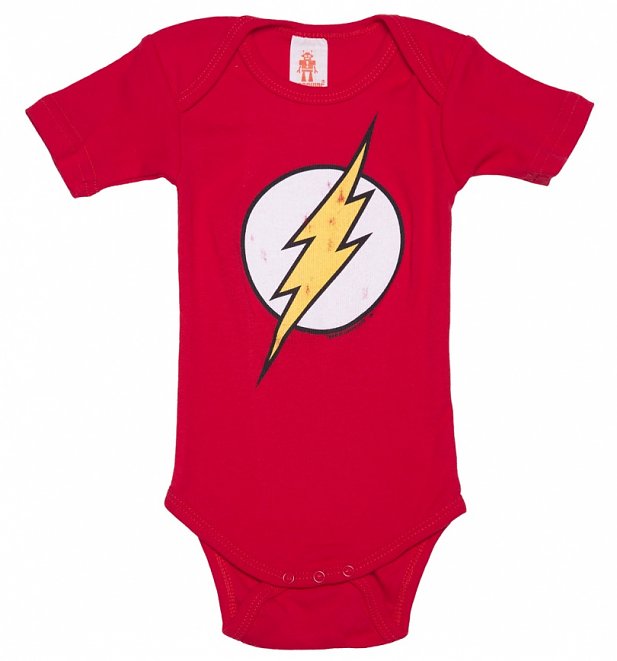 Kids Red DC Comics The Flash Logo Babygrow Kids Red DC Comics The Flash Logo Babygrow