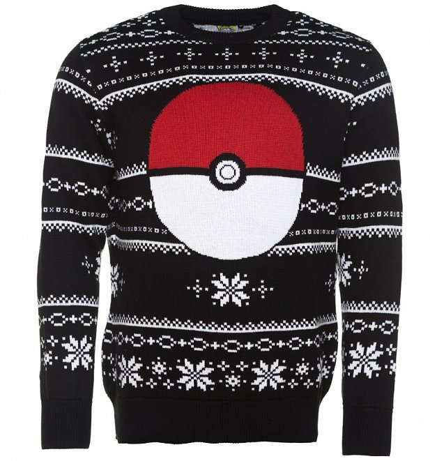 Knitted Pokemon Pokeball Fair Isle Christmas Jumper Knitted Pokemon Pokeball Fair Isle Christmas Jumper