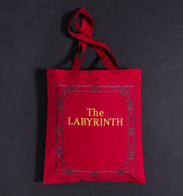 Labyrinth Book Cover Red Tote Bag
