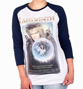 Labyrinth Movie Poster Baseball T-Shirt Labyrinth Movie Poster Baseball T-Shirt