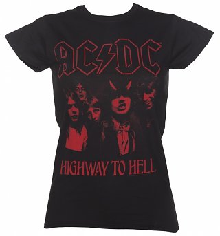 Women's Black AC/DC Highway To Hell T-Shirt Women's Black AC/DC Highway To Hell T-Shirt