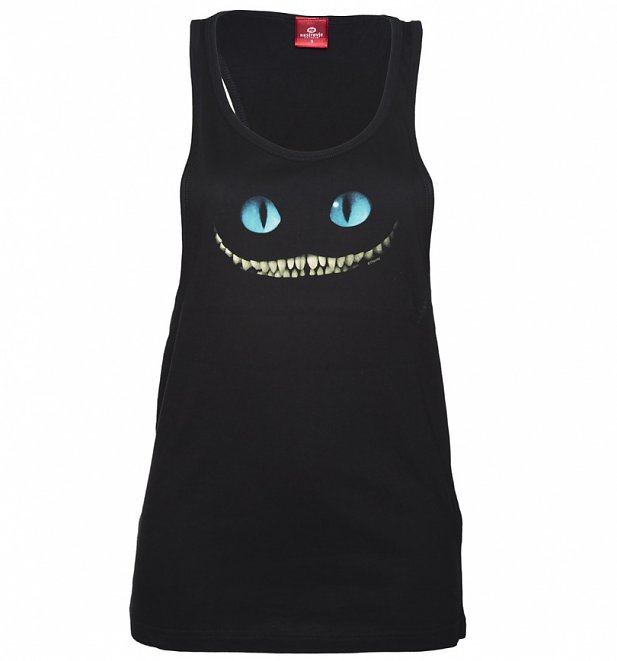 Women's Black Disney Alice In Wonderland Cheshire Cat Smile Vest Women's Black Disney Alice In Wonderland Cheshire Cat Smile Vest